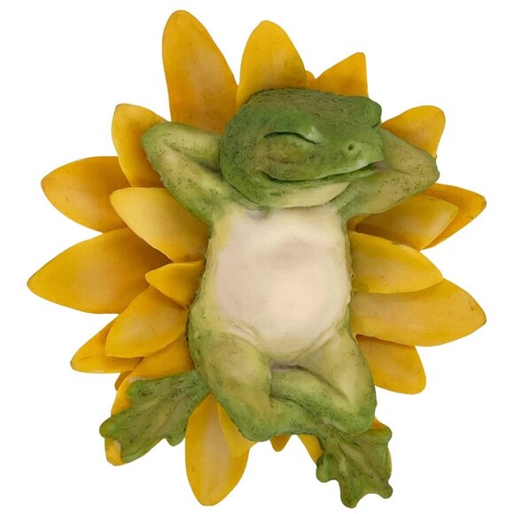 Aynsley MasterCraft Hand Painted Frog Yellow Water Lily Flower UK England VTG - Picture 8 of 12